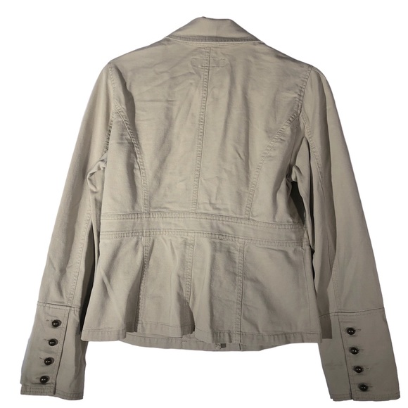 Calvin Klein Khaki Beige Button Up 4 Pocket Collared Jacket Women’s Large - Picture 3 of 10